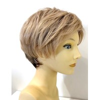 Mary Short Rooted Caramel colour Wig with Side Swept Fringe