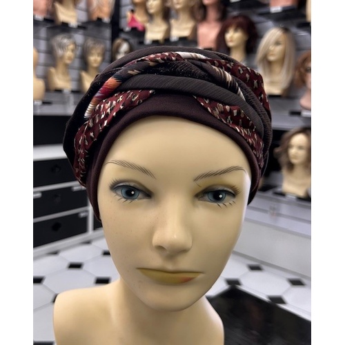 Boho Brown Burgundy Mix Designer Headband